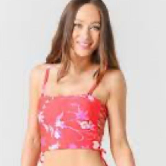 Maaji Fairy Cupid Floral Bandeau Swim Top reversible! Size small - Picture 3 of 9